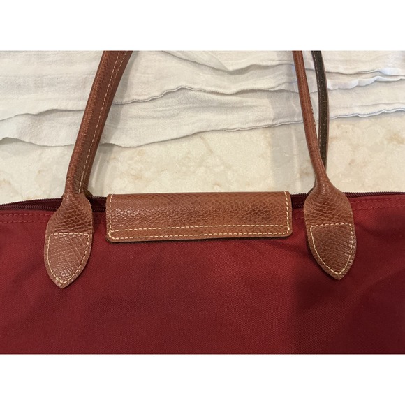 Longchamp Burgundy Red Tote Handbag Purse Top Handle Bag - Picture 13 of 15